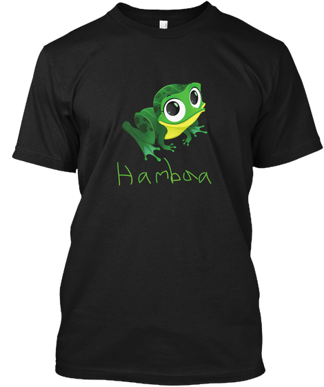 "Funny T Shirt Frog Ham Baa" Black T-Shirt Front