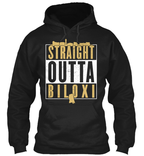 Straight Outta Biloxi Black T-Shirt Front