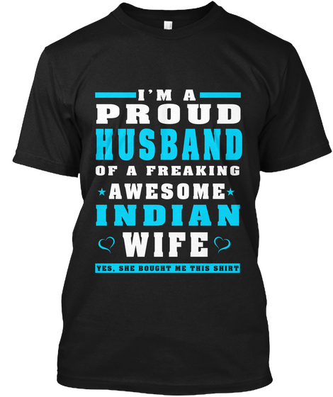 A Freaking Awesome Indian Wife Black T-Shirt Front