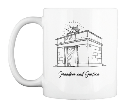 "Freedom And Justice" Mug   White White Kaos Front