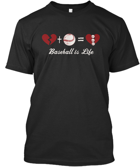 Baseball Is Life Black áo T-Shirt Front