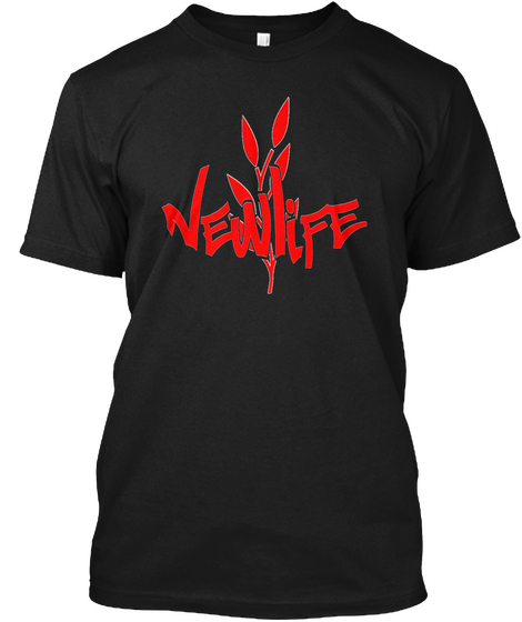 New Life Graffiti   Red Black T-Shirt Front