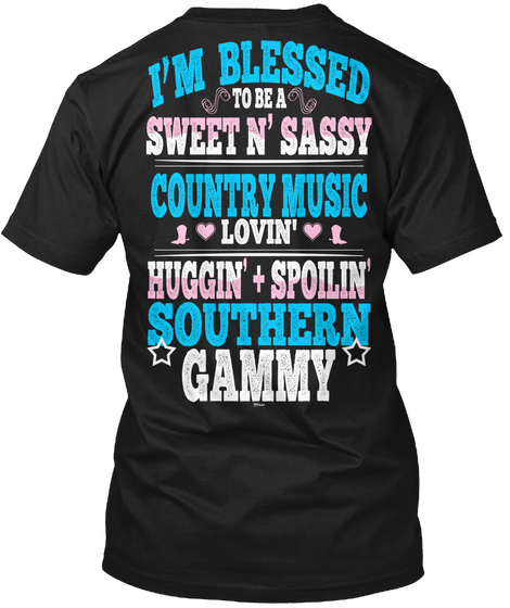 Blessed To Be A Southern Gammy Black T-Shirt Back