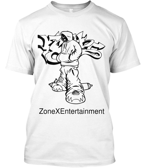 Zone X Entertainment White T-Shirt Front