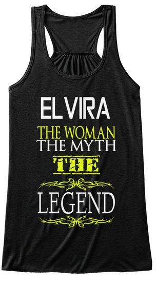 Elvira The Woman The Myth The Legend Black T-Shirt Front