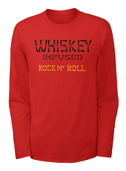 Whisky Infused Rock N' Roll Red T-Shirt Front