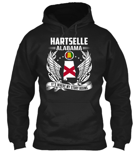 Hartselle Alabama It's Where My Story Begins Black Camiseta Front