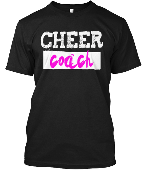 Cheer Coach Black T-Shirt Front