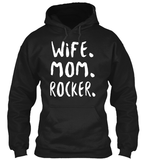 Wife Mom Rocker Black Camiseta Front