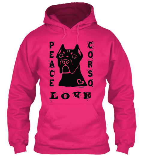 Cane Corso Stuff   Peace Love Corso Heliconia T-Shirt Front