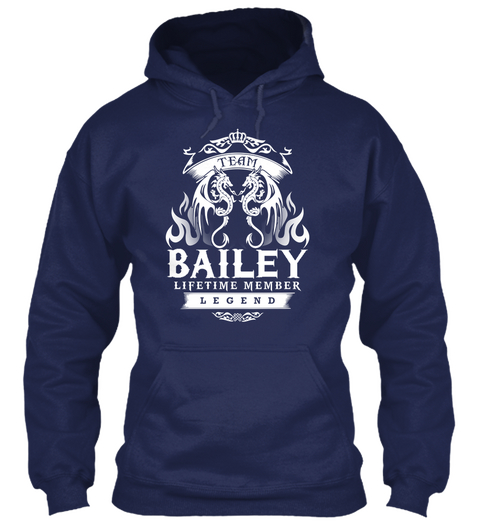 Team Bailey Lifetime Member Legend Navy T-Shirt Front