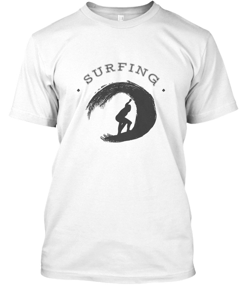 Surfing White T-Shirt Front