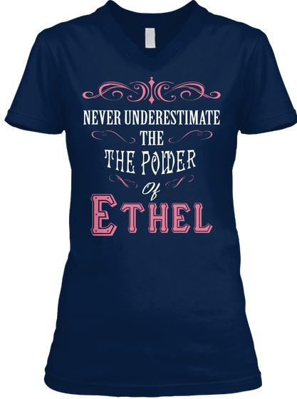 Never Underestimate Ethel! Navy áo T-Shirt Front