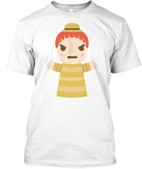 Puppet Emoji Angry And Mad Face White T-Shirt Front