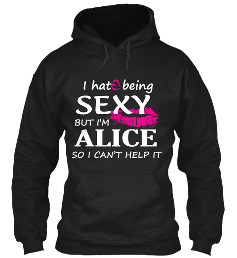 Tshirt Of Alice, Sexy Alice Black T-Shirt Front