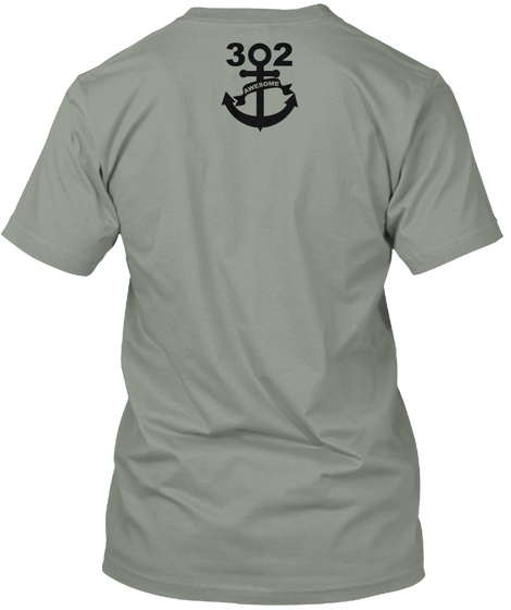 302 Awesome Striped Bass Shirt  Grey T-Shirt Back