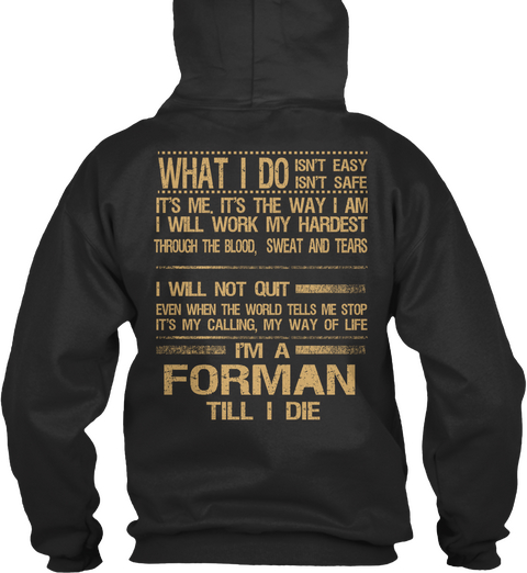 Forman Jet Black T-Shirt Back