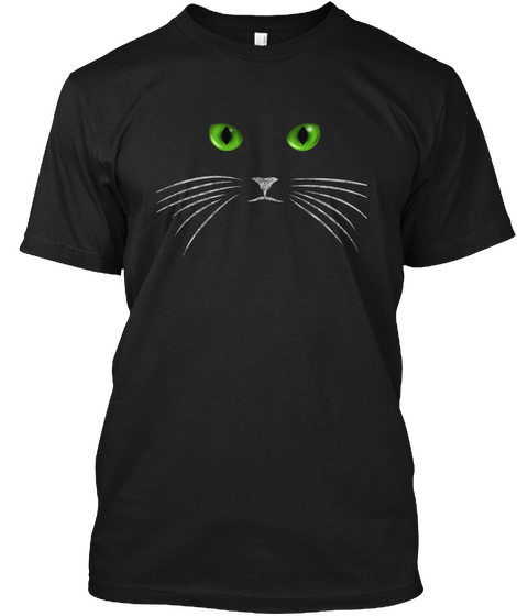 Green Cat Eyes Purrfect Cat Lover Gift Black T-Shirt Front