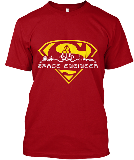 Super   Space Engineer Deep Red Maglietta Front