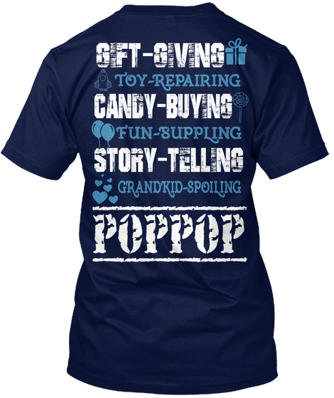 Poppop Navy T-Shirt Back