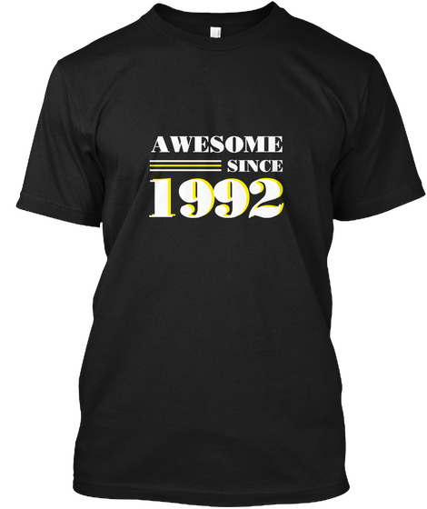 Awesome Since 1992 Black áo T-Shirt Front