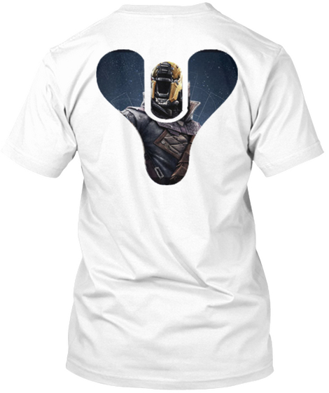 Warlock In Destiny Logo White T-Shirt Back