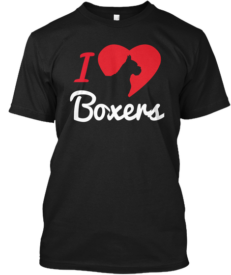 I Love Boxers Black T-Shirt Front