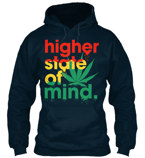 Higher State Of Mind. French Navy T-Shirt Front