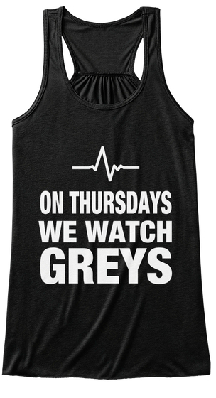 On Thursdays Watch Greys Black áo T-Shirt Front