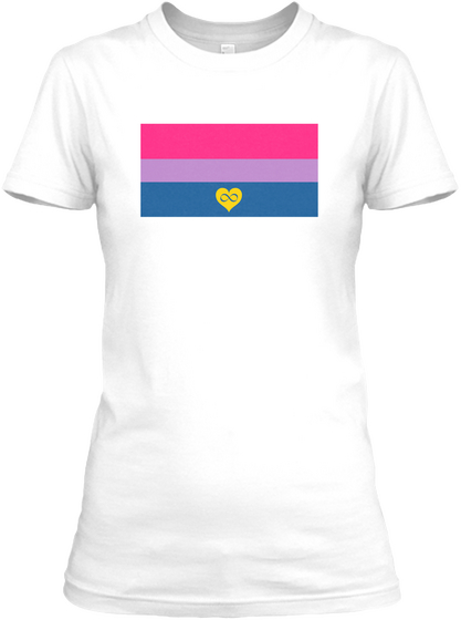 Bi, Poly And Proud   Polyamory Tees White Camiseta Front