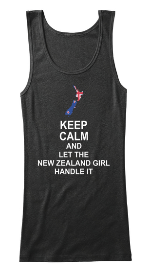 Keep Calm And Let The New Zealand Girl Handle It Black Maglietta Front