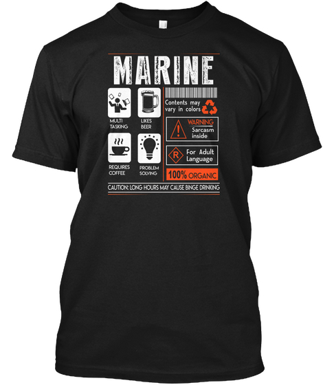 Marine Black áo T-Shirt Front