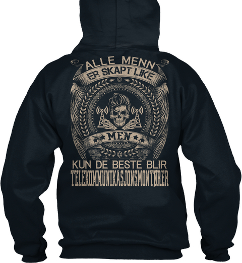 Telekommunikasjonsmontører French Navy áo T-Shirt Back