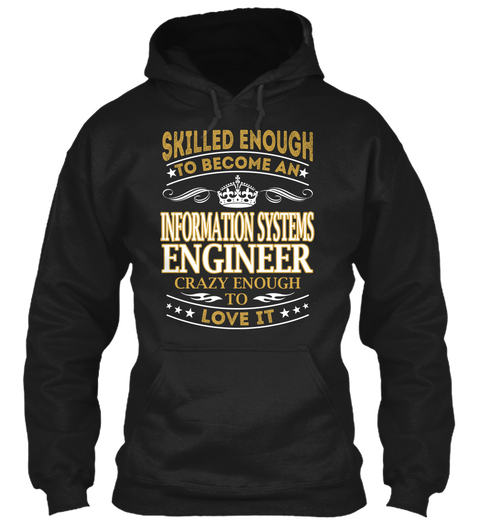 Information Systems Engineer Black Maglietta Front