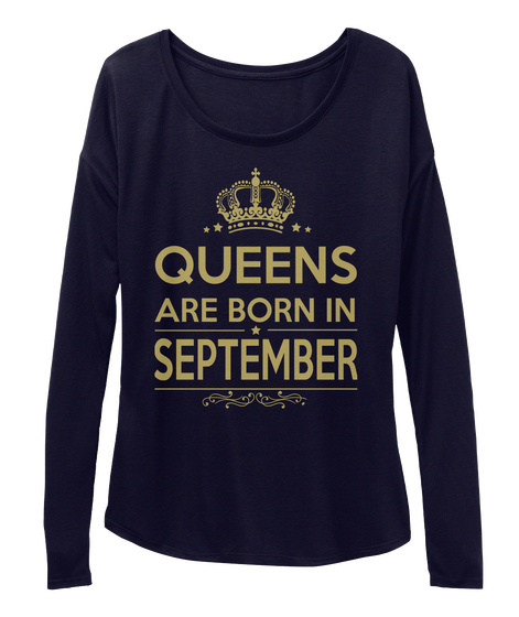 Queens Are Born In September Midnight T-Shirt Front