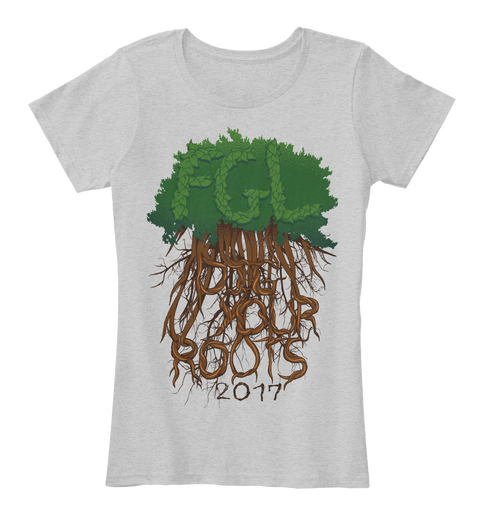 Florida Georgia Line Official Tour Apparel   Dig Your Roots 2017 Light Heather Grey Camiseta Front