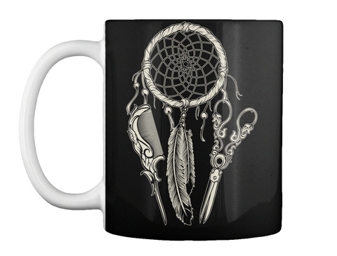 Hairstylist Dreamcatcher Mug Black T-Shirt Front