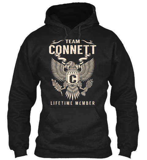 Team Connett C Lifetime Member Black T-Shirt Front