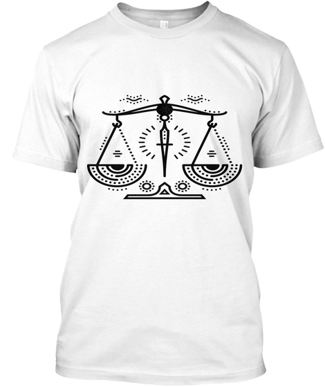  "Libra The Scales" Zodiac T Shirt White T-Shirt Front