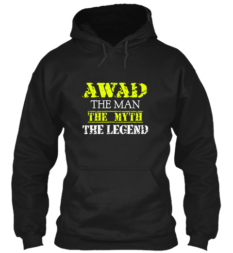 Awad The Man The Myth The Legend Black T-Shirt Front