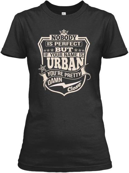 Nobody Perfect Urban Thing Shirts Black T-Shirt Front