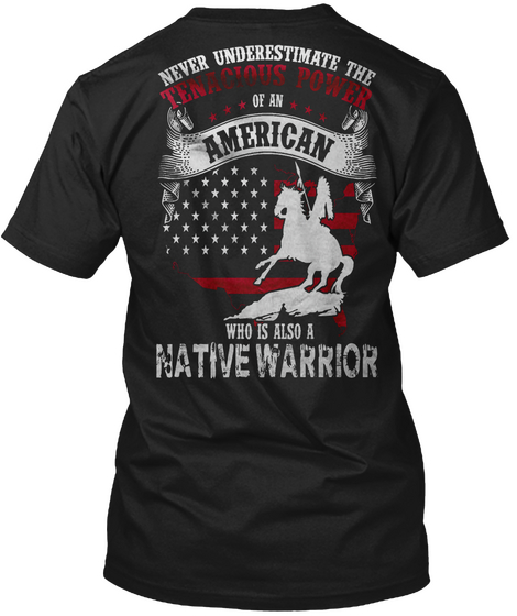 Native Warrior Black T-Shirt Back