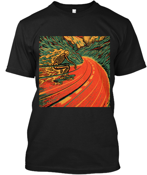 Ride The Wave Black T-Shirt Front