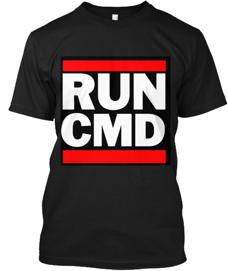 Run Cmd Shirt Black Kaos Front