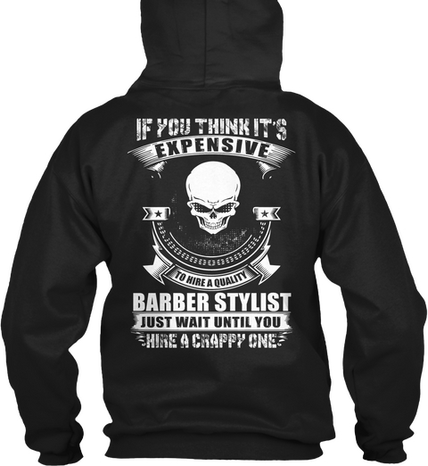 Barber Stylist Black T-Shirt Back