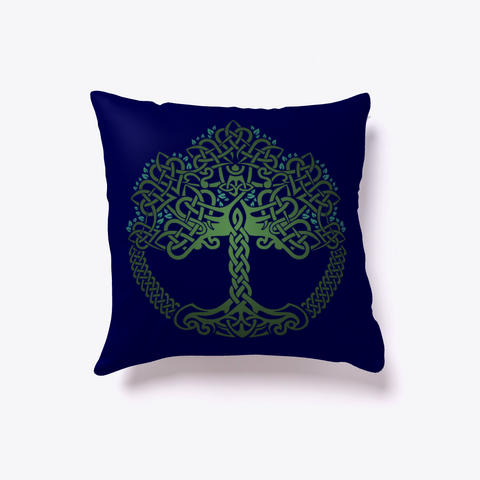 Viking Celtic Tree Of Life Pillow Dark Navy áo T-Shirt Front