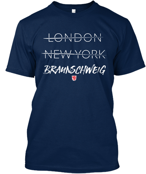 London New York Braunschweig  Navy T-Shirt Front