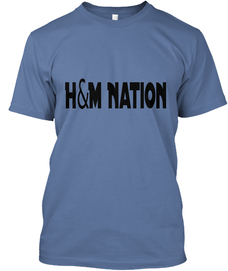 H&M Nation Denim Blue T-Shirt Front