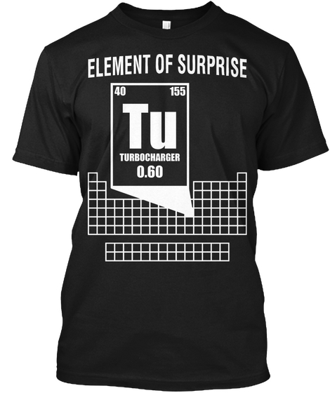 Turbocharger Element Black T-Shirt Front