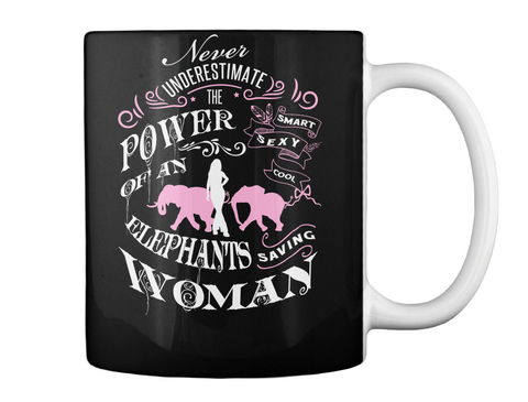 Elephant Animal Power Mug Black Camiseta Back